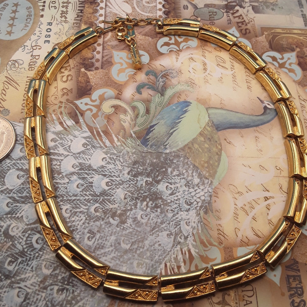 Monet Goldtone Bar Link Necklace